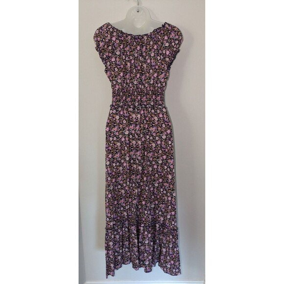 Old Navy Tiered Cap-Sleeve Floral Cottagecore Babydoll Milkmaid Midi Dress SZ XS - Picture 12 of 16